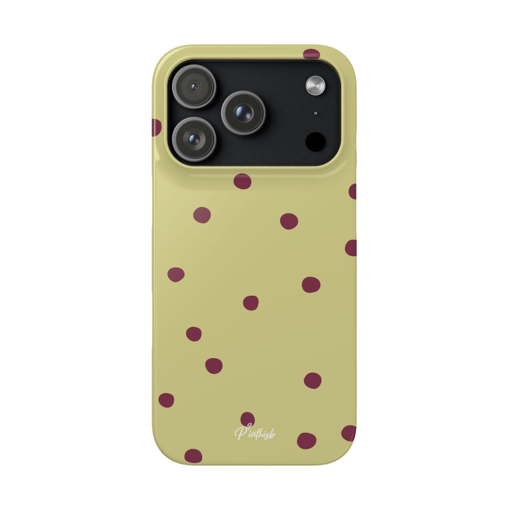 Yellow & Burgundy Polka Dot Snap Phone Case