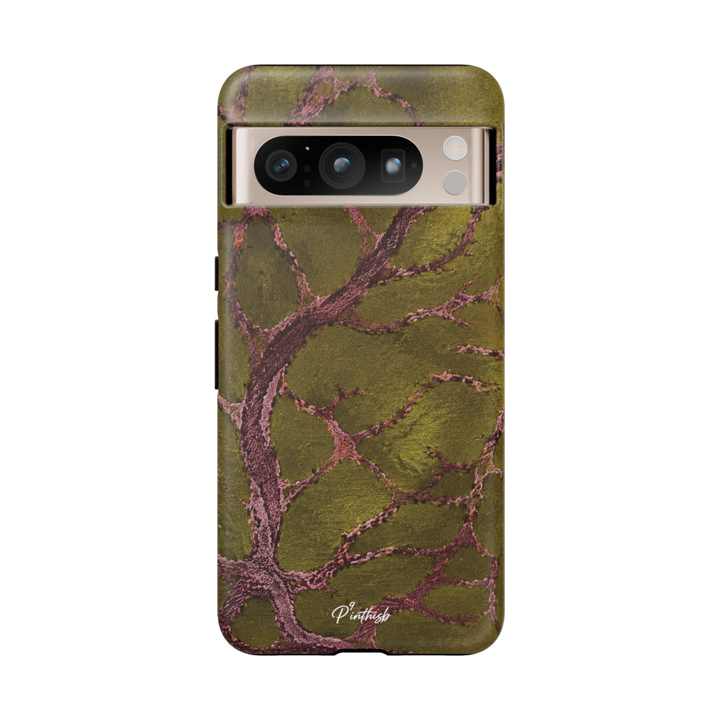 Olive & Rose Gold Tree Pattern Phone Case