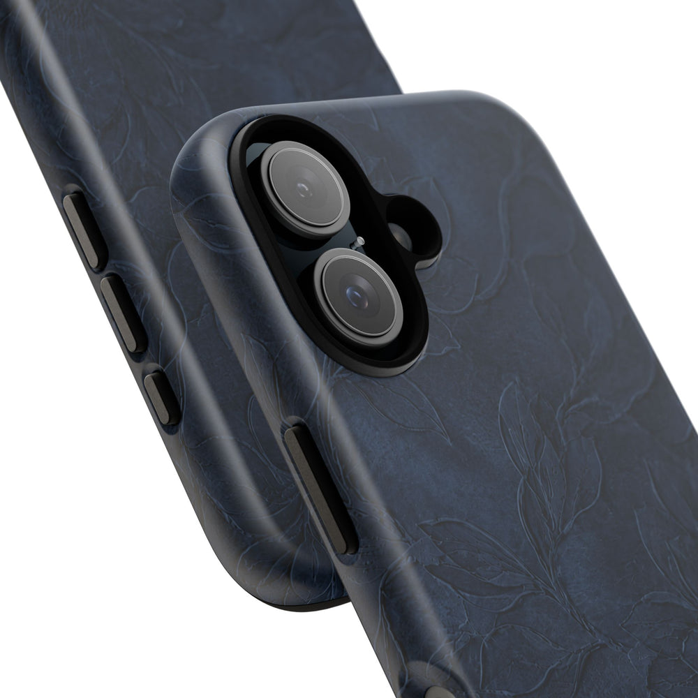Navy Floral Textured Tough Case