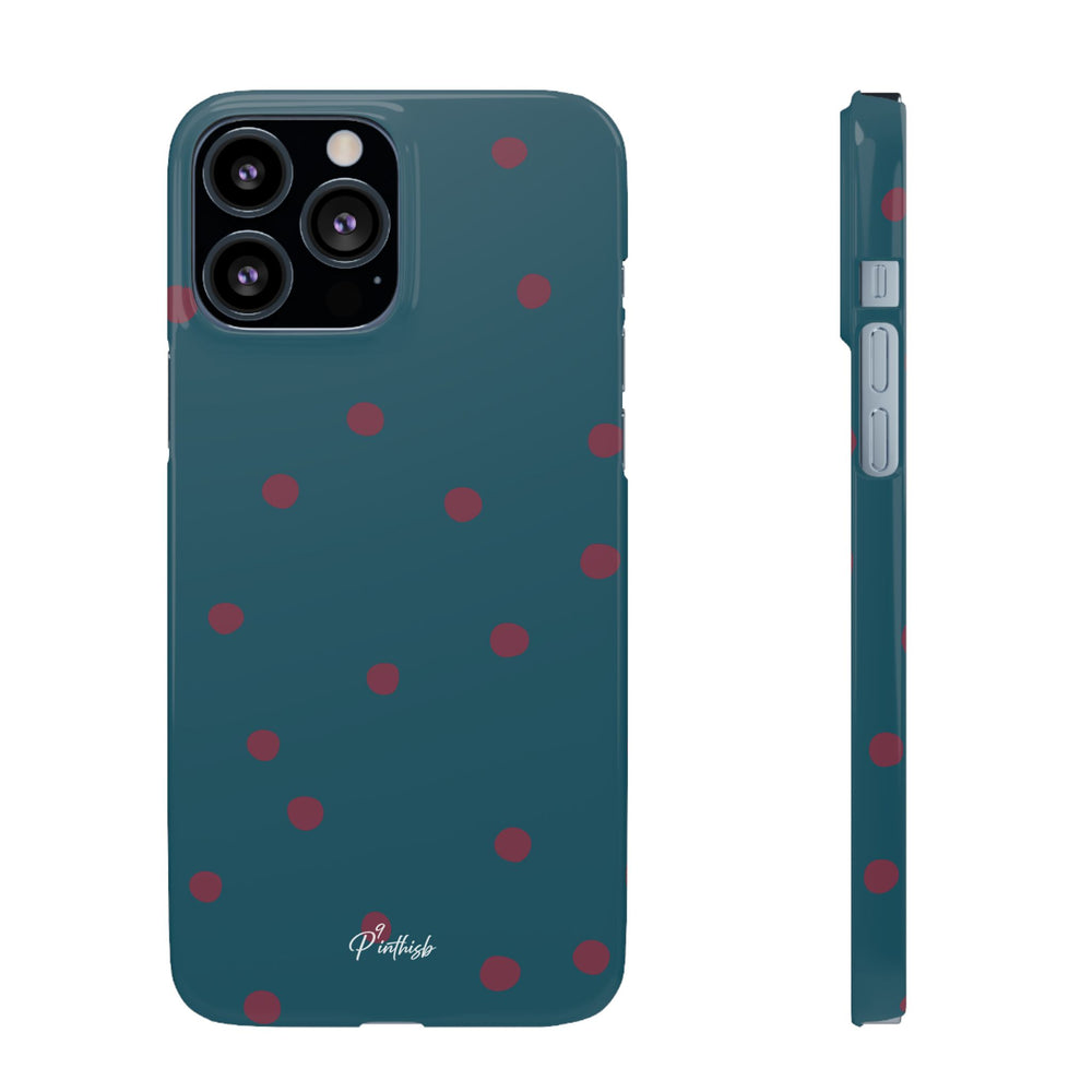 Teal & Burgundy Polka Dot Snap Phone Case