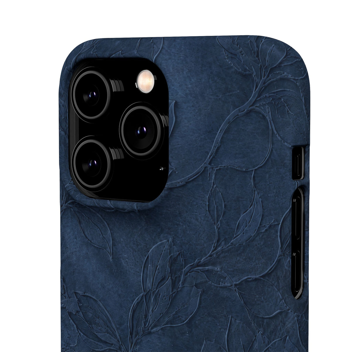 Navy Floral Textured Snap Case