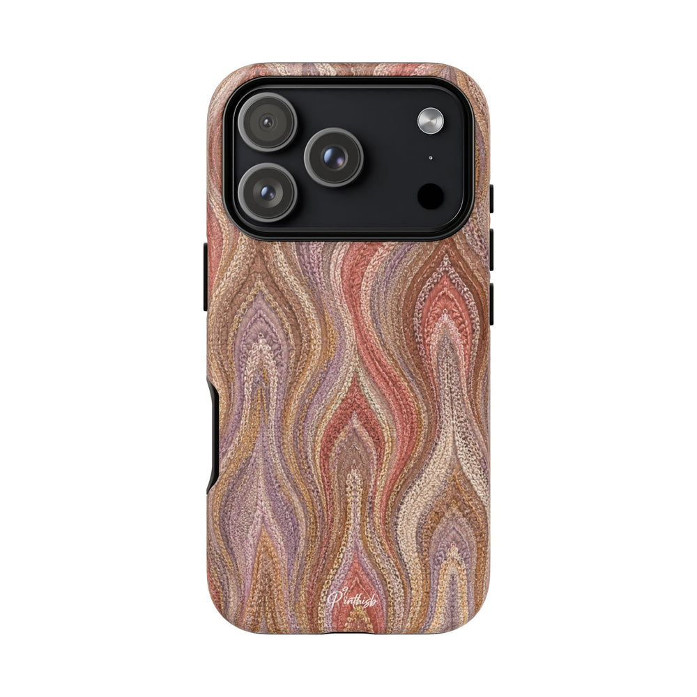 Wavy Peach & Mauve Tough Case