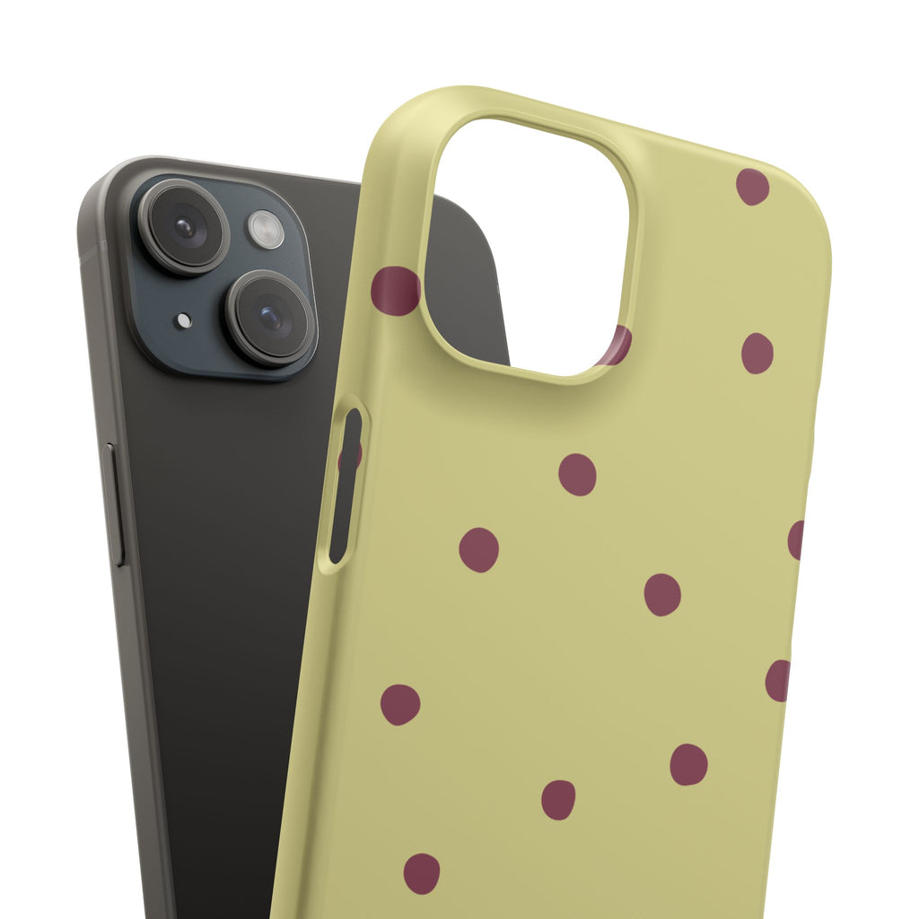Yellow & Burgundy Polka Dot Snap Phone Case