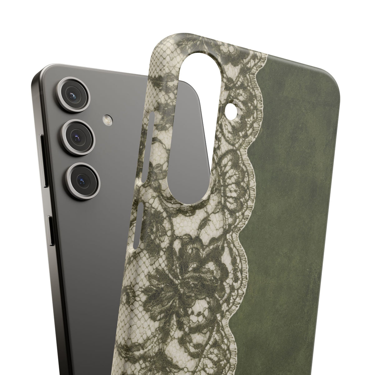 Olive Lace Snap Case