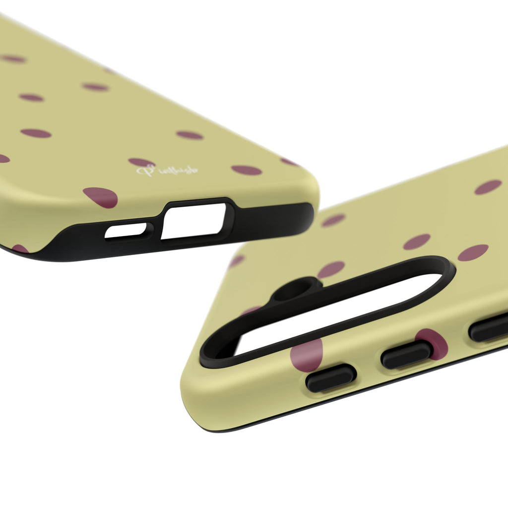 Yellow & Burgundy Polka Dot Tough Phone Case