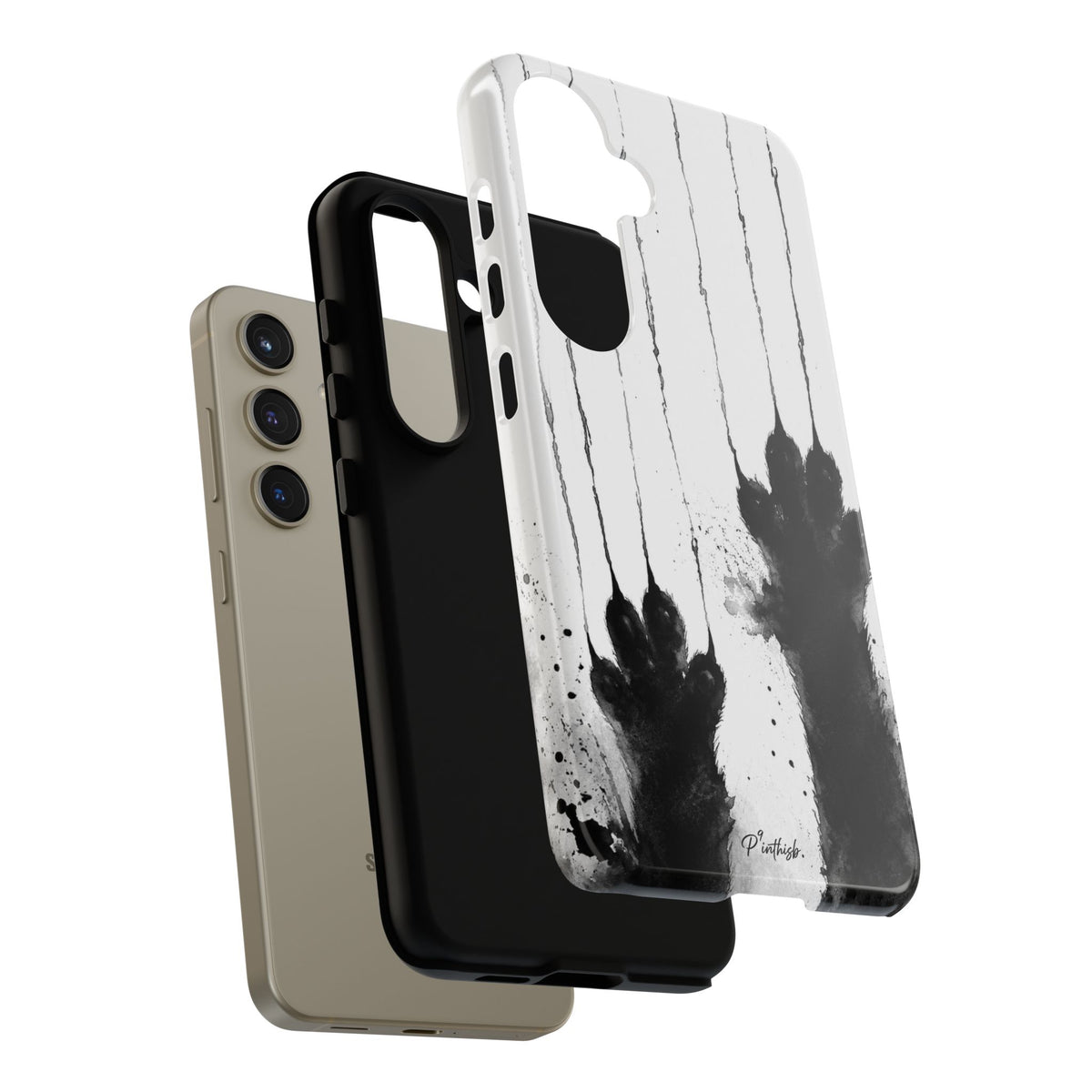 Black Ink Paw Print Tough Case