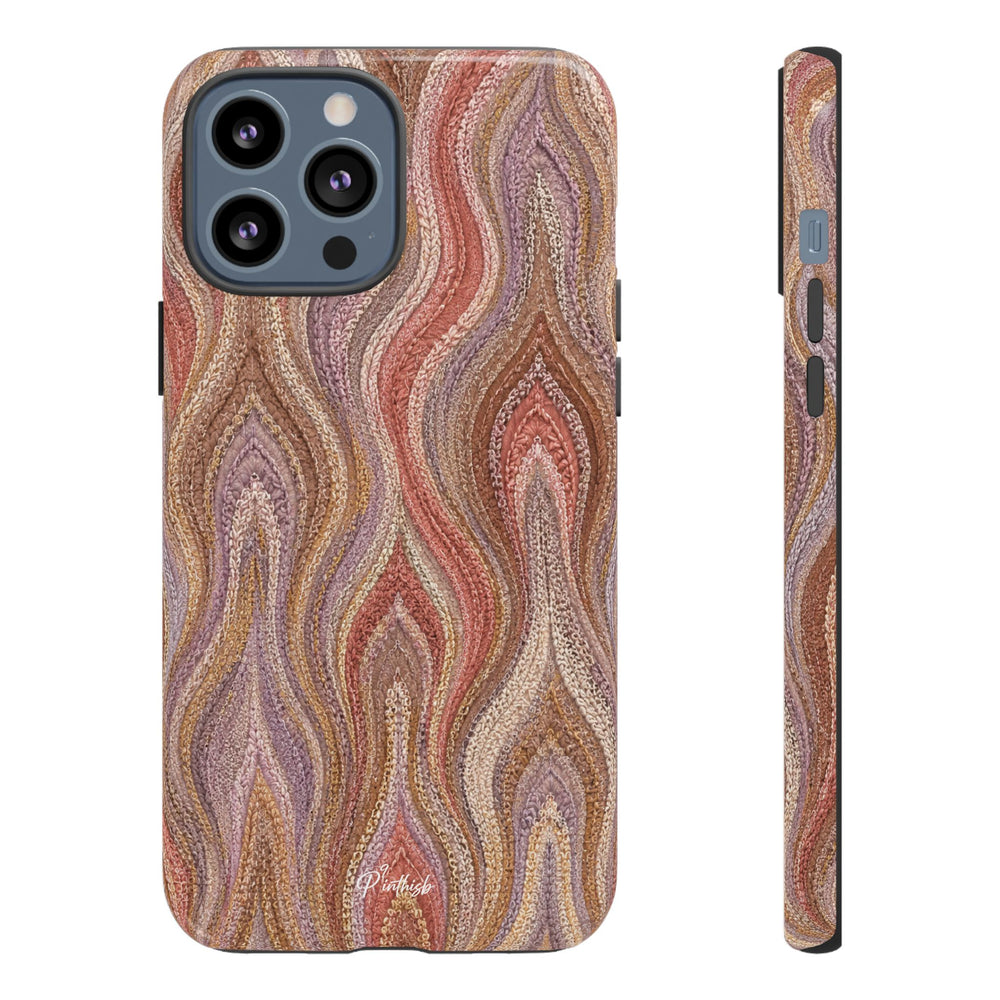 Wavy Peach & Mauve Tough Case