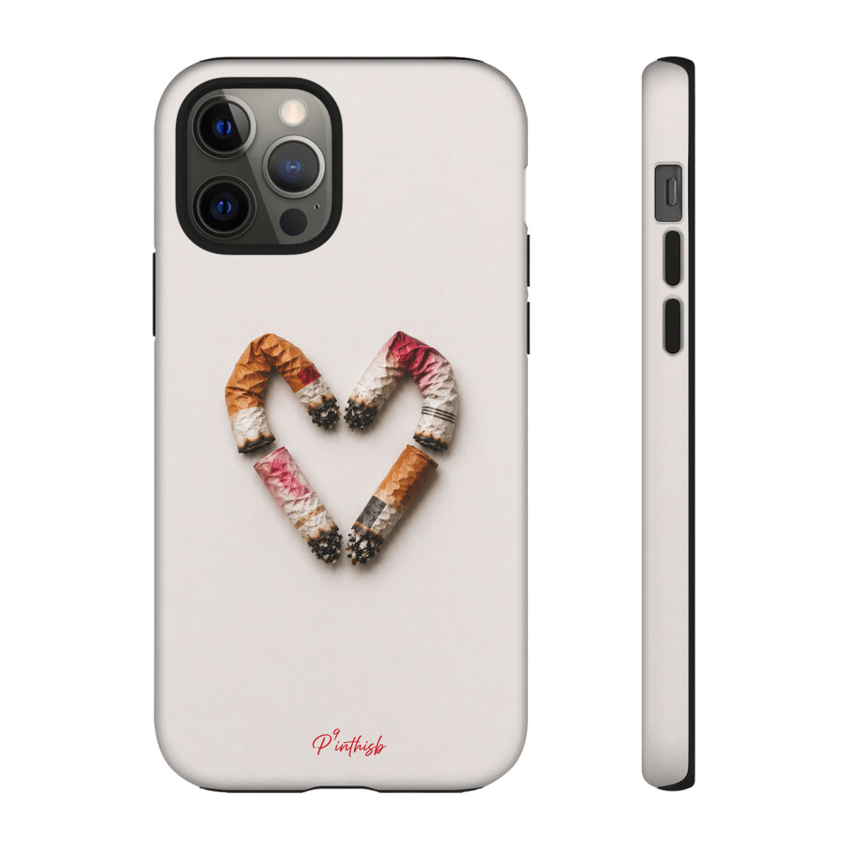 Cigarette Butts Heart Tough Case