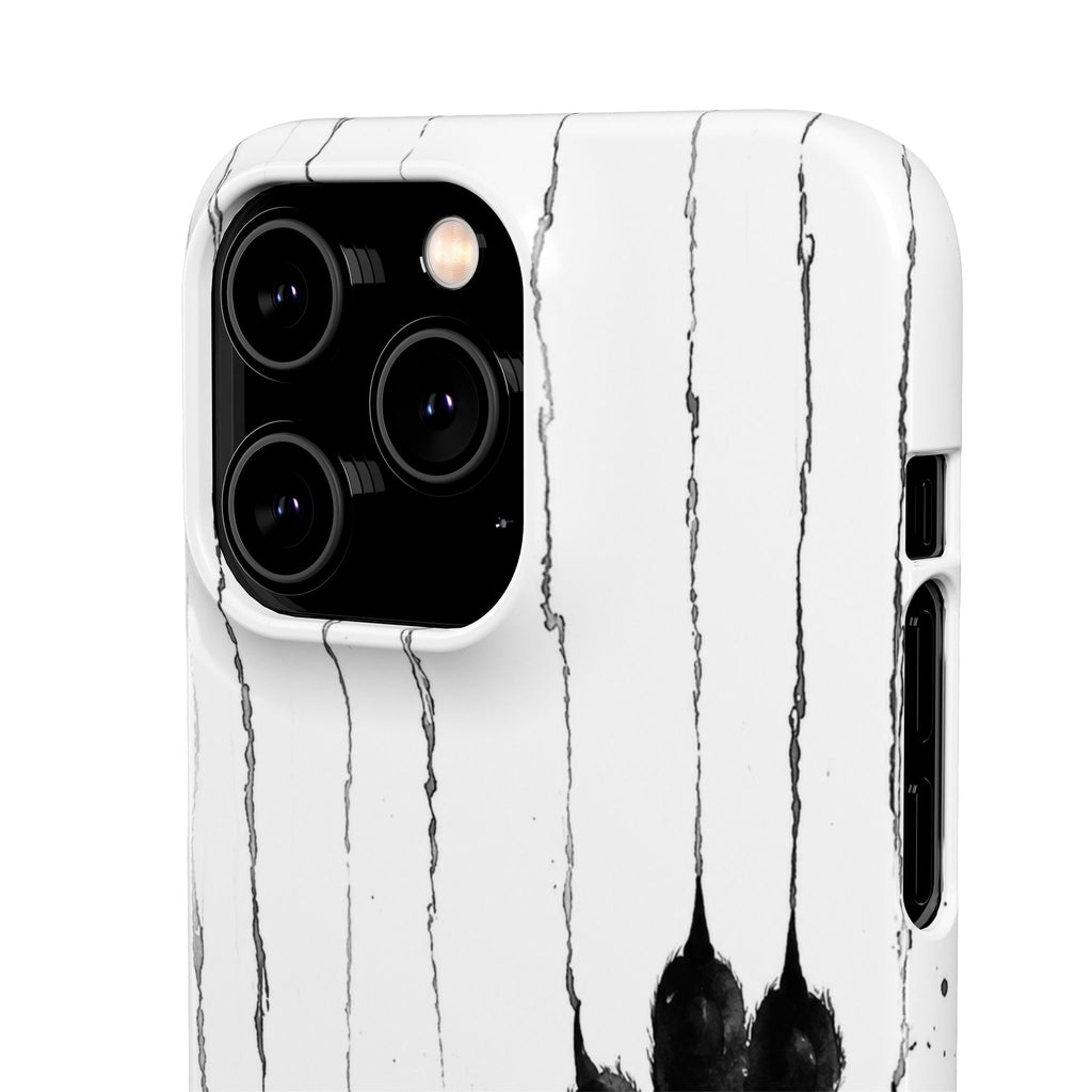 Black Ink Paw Print Snap Case