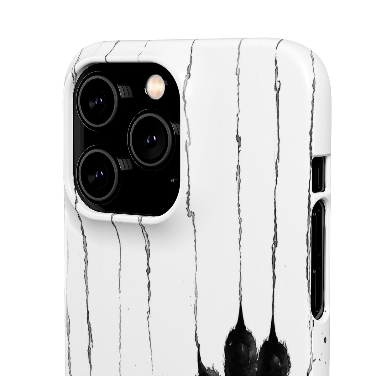 Black Ink Paw Print Snap Case