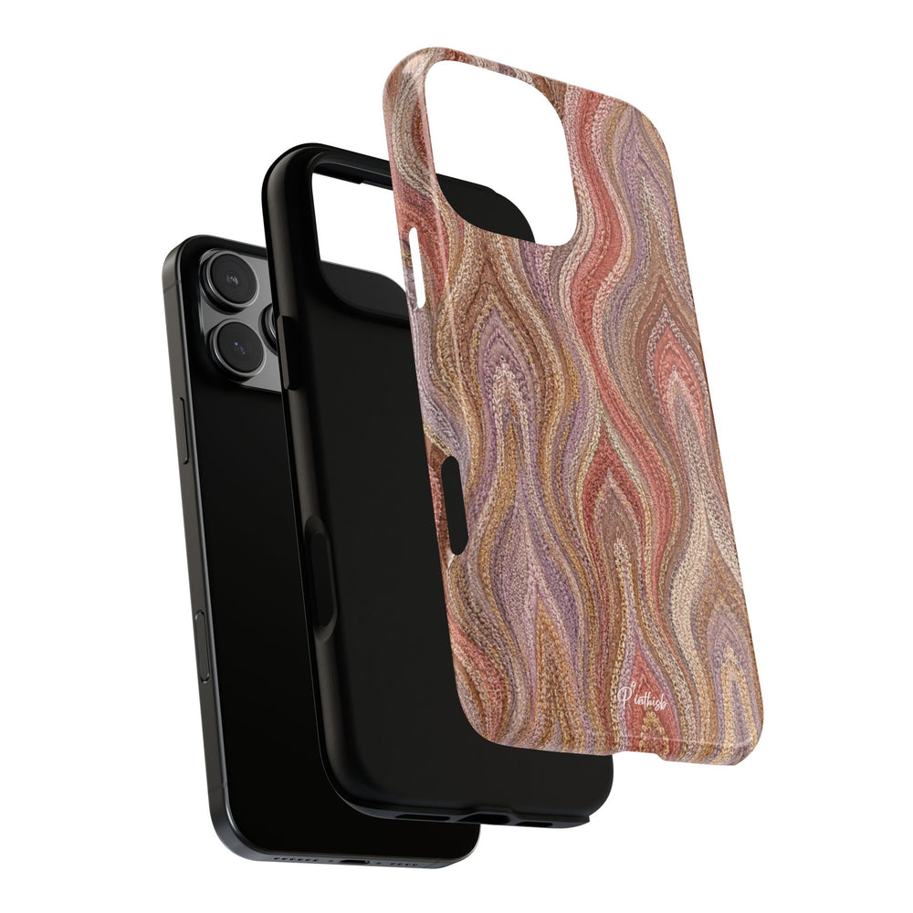 Wavy Peach & Mauve Tough Case