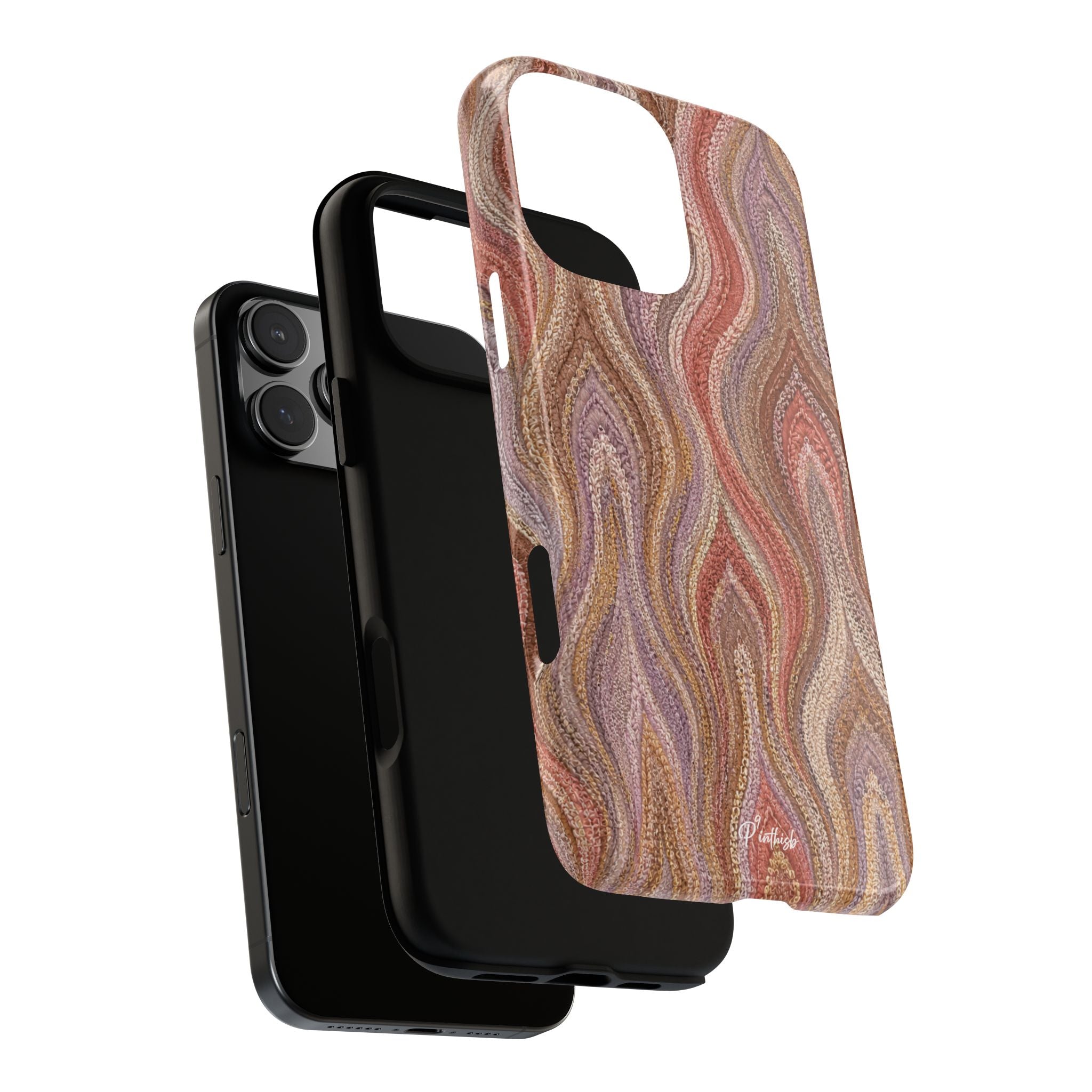 Wavy Peach & Mauve Tough Case