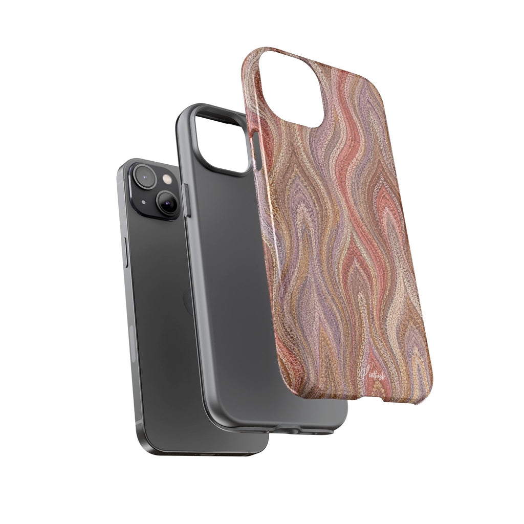 Wavy Peach & Mauve Tough Case