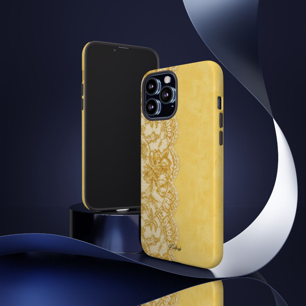 Yellow Vintage Lace Tough Case