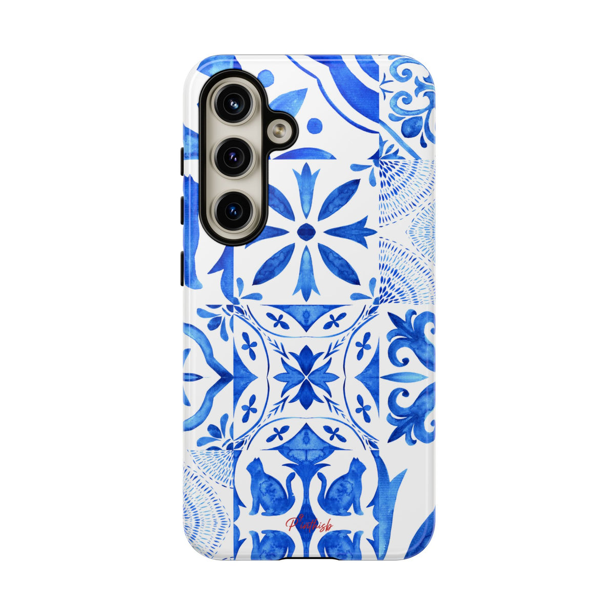 Blue Tile Pattern Tough Phone Case
