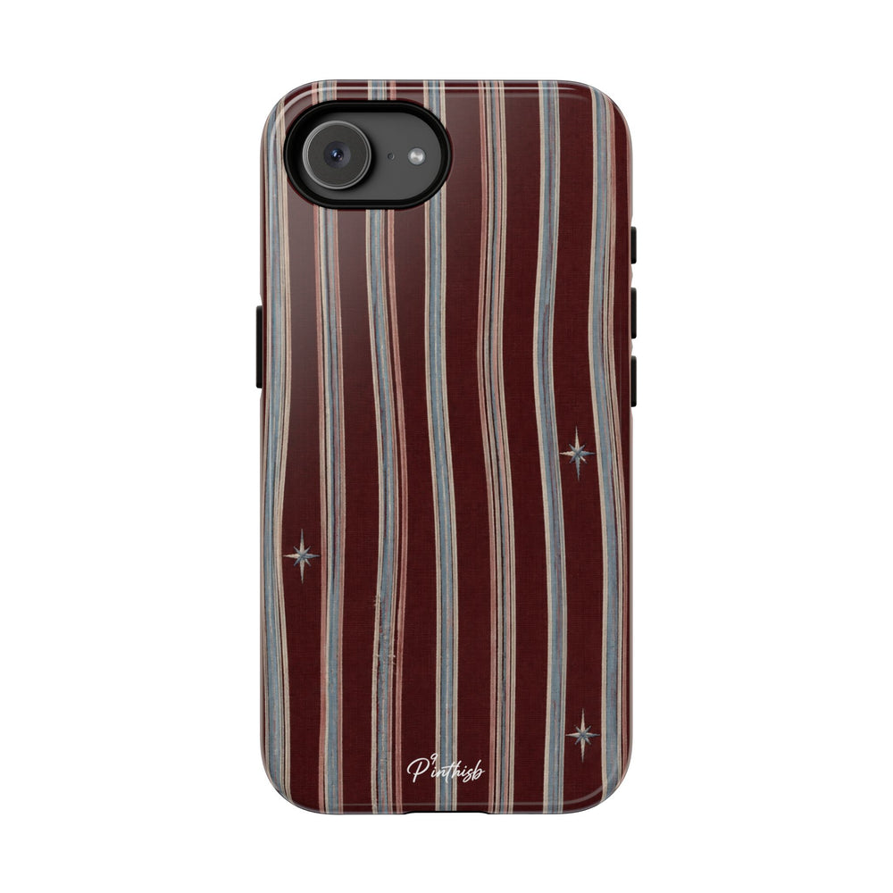 Retro Red & Cream with Star Accents Phone Case