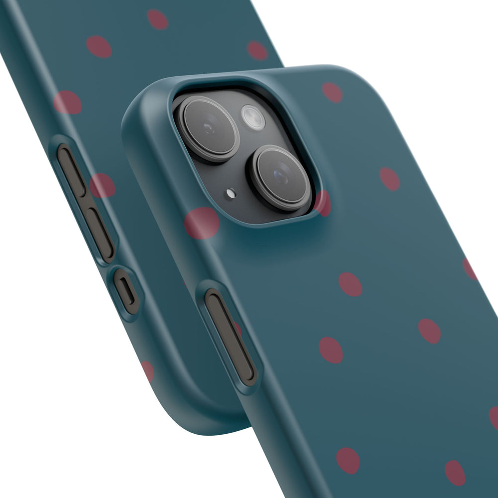 Teal & Burgundy Polka Dot Snap Phone Case