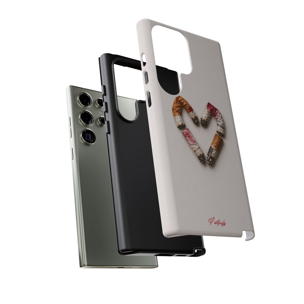Cigarette Butts Heart Tough Case