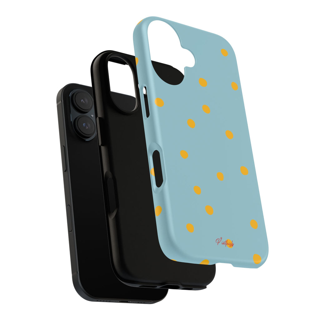 Blue & Yellow Polka Dot Tough Phone Case