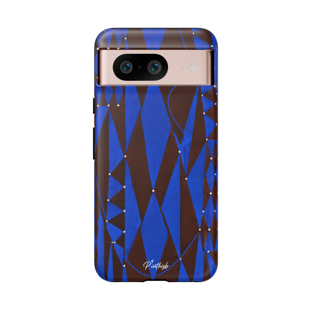 Geometric Blue Diamond Tough Phone Case
