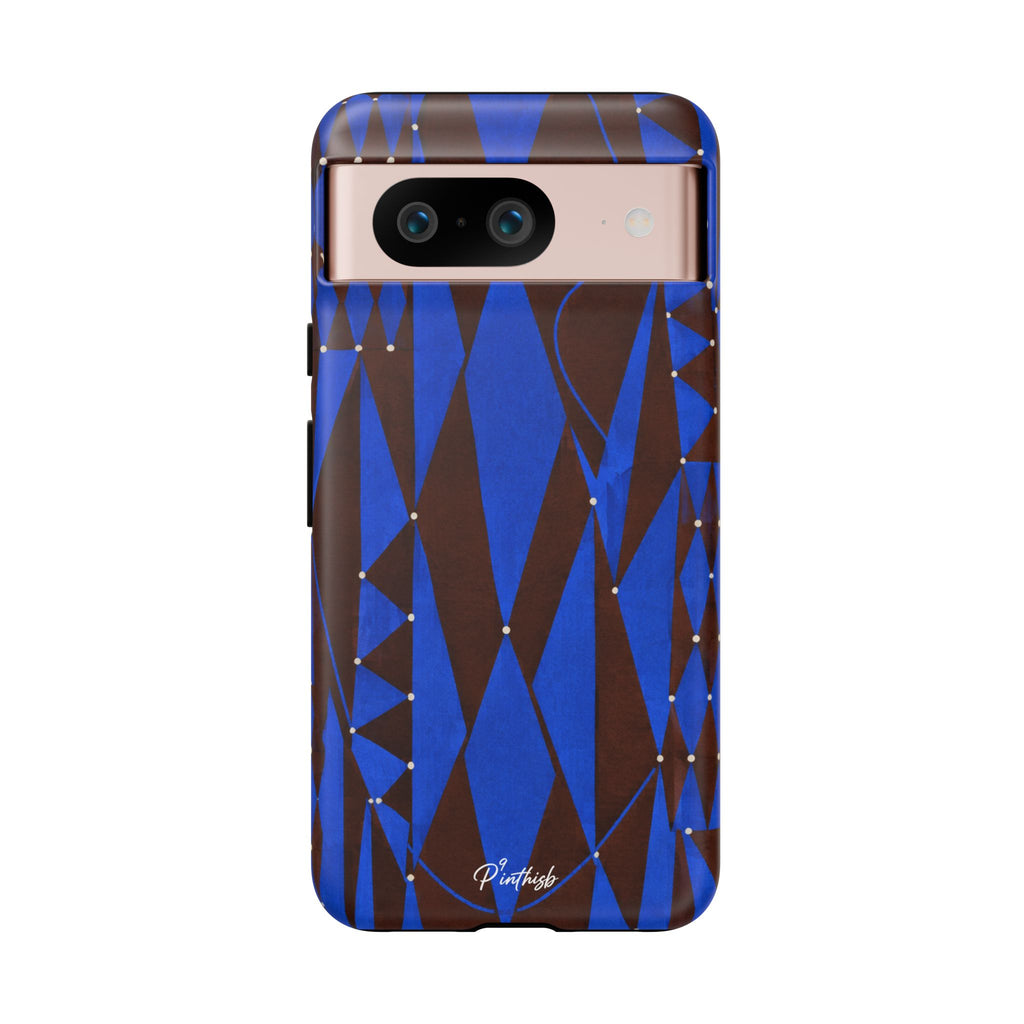 Geometric Blue Diamond Tough Phone Case