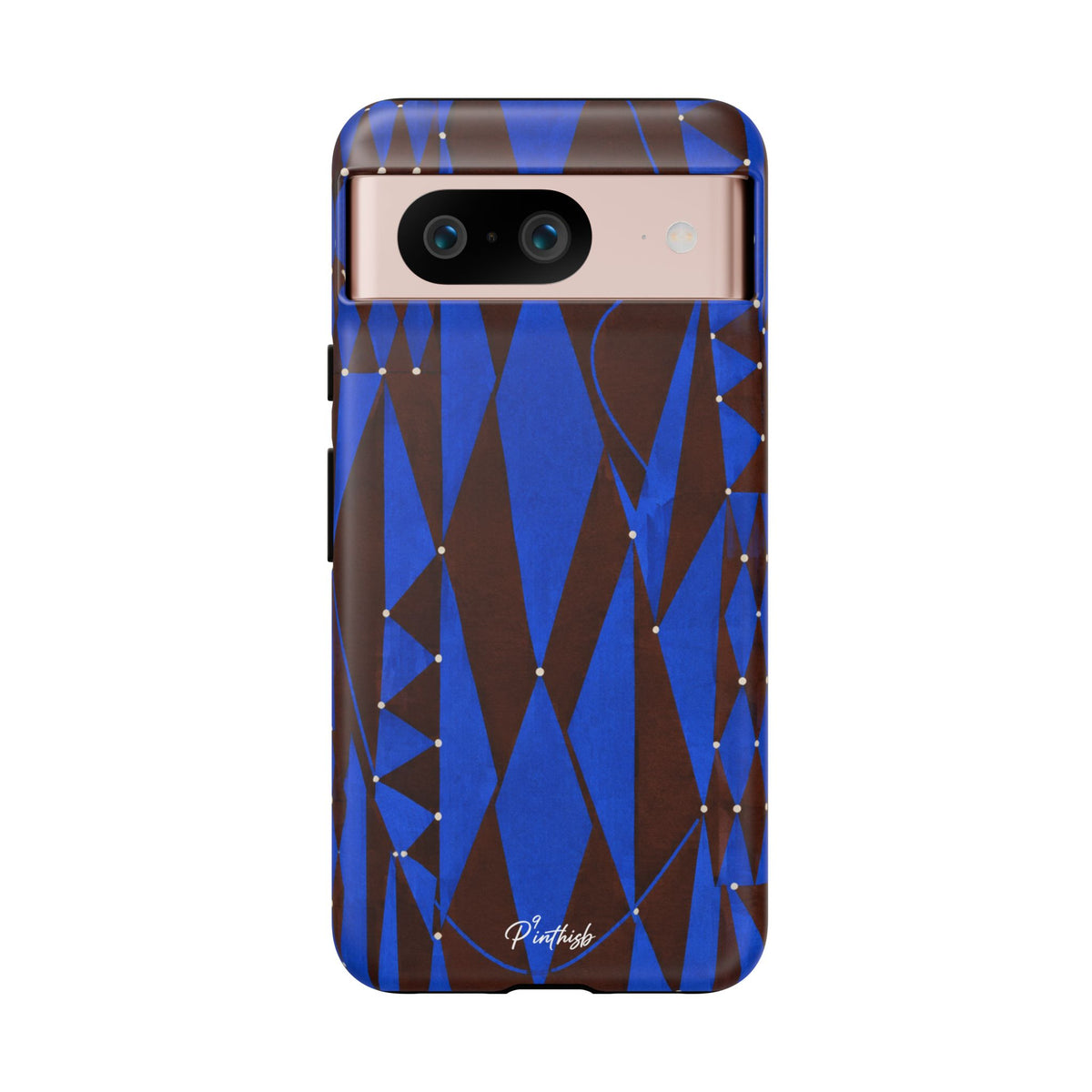 Geometric Blue Diamond Tough Phone Case