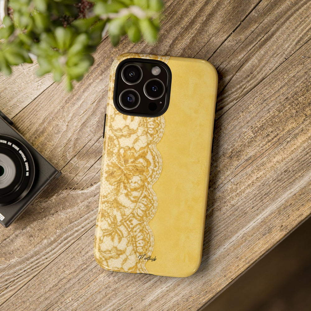 Yellow Vintage Lace Tough Case