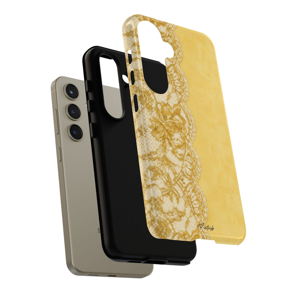 Yellow Vintage Lace Tough Case