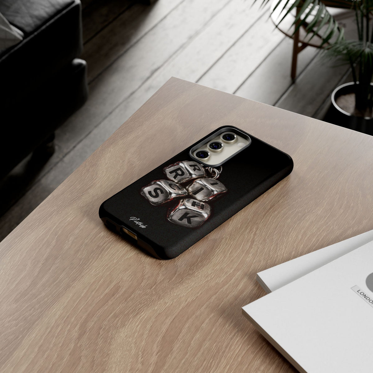 Metallic Dice 'RISK' Phone Case