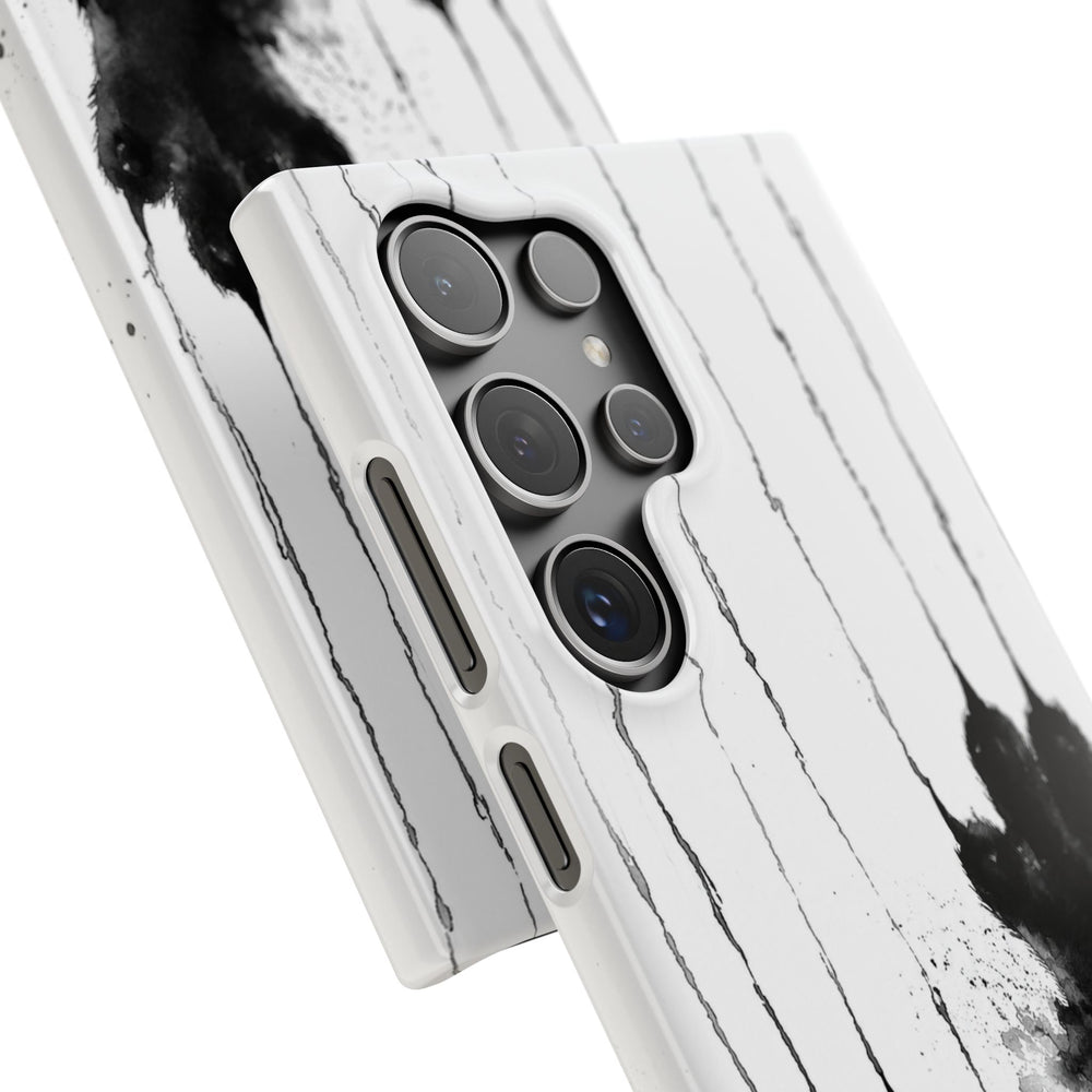 Black Ink Paw Print Snap Case