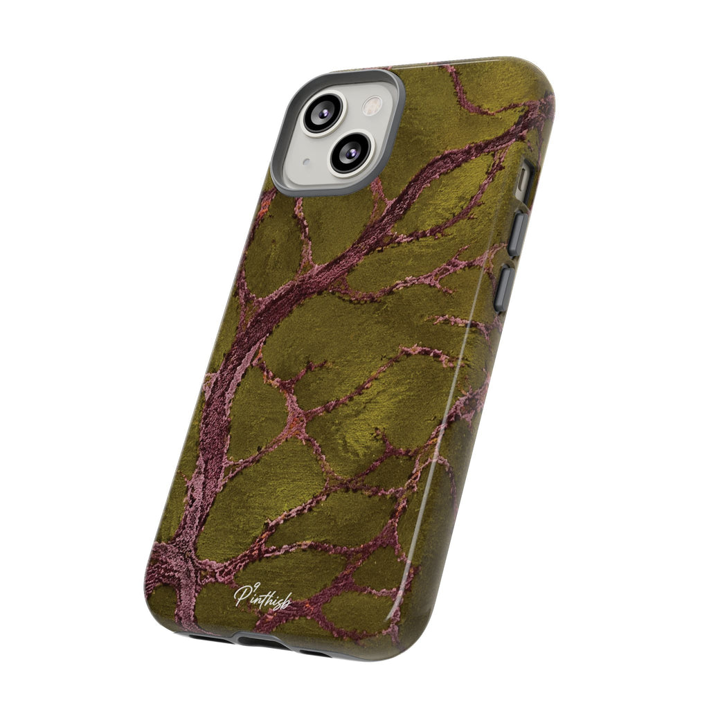 Olive & Rose Gold Tree Pattern Phone Case