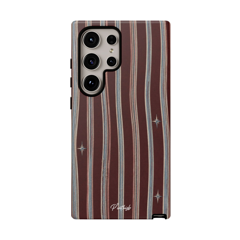 Retro Red & Cream with Star Accents Phone Case