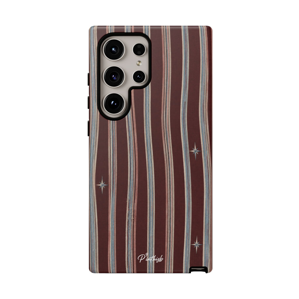 Retro Red & Cream with Star Accents Phone Case
