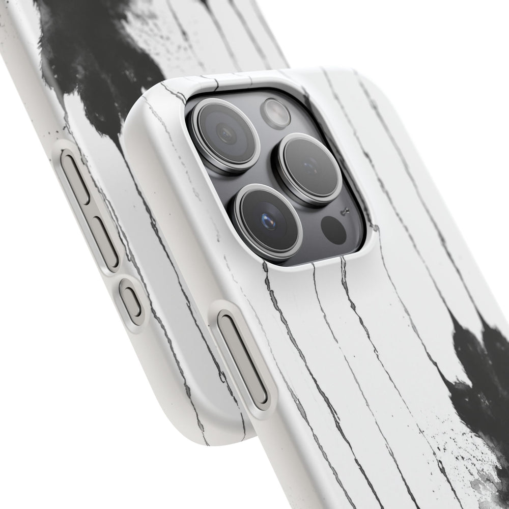 Black Ink Paw Print Snap Case