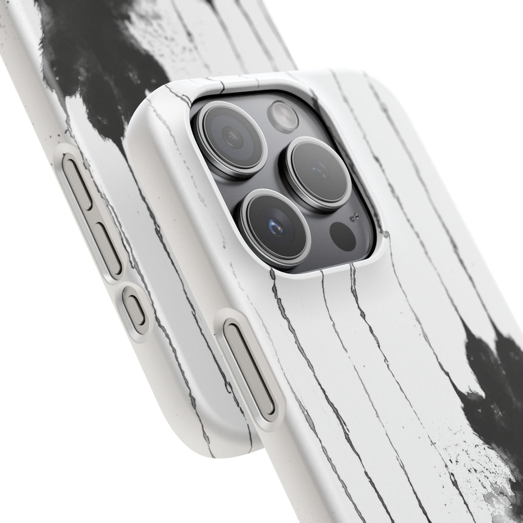 Black Ink Paw Print Snap Case