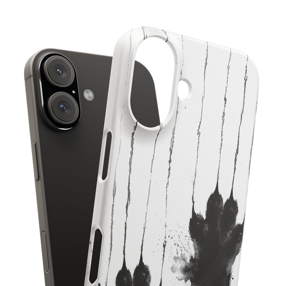 Black Ink Paw Print Snap Case