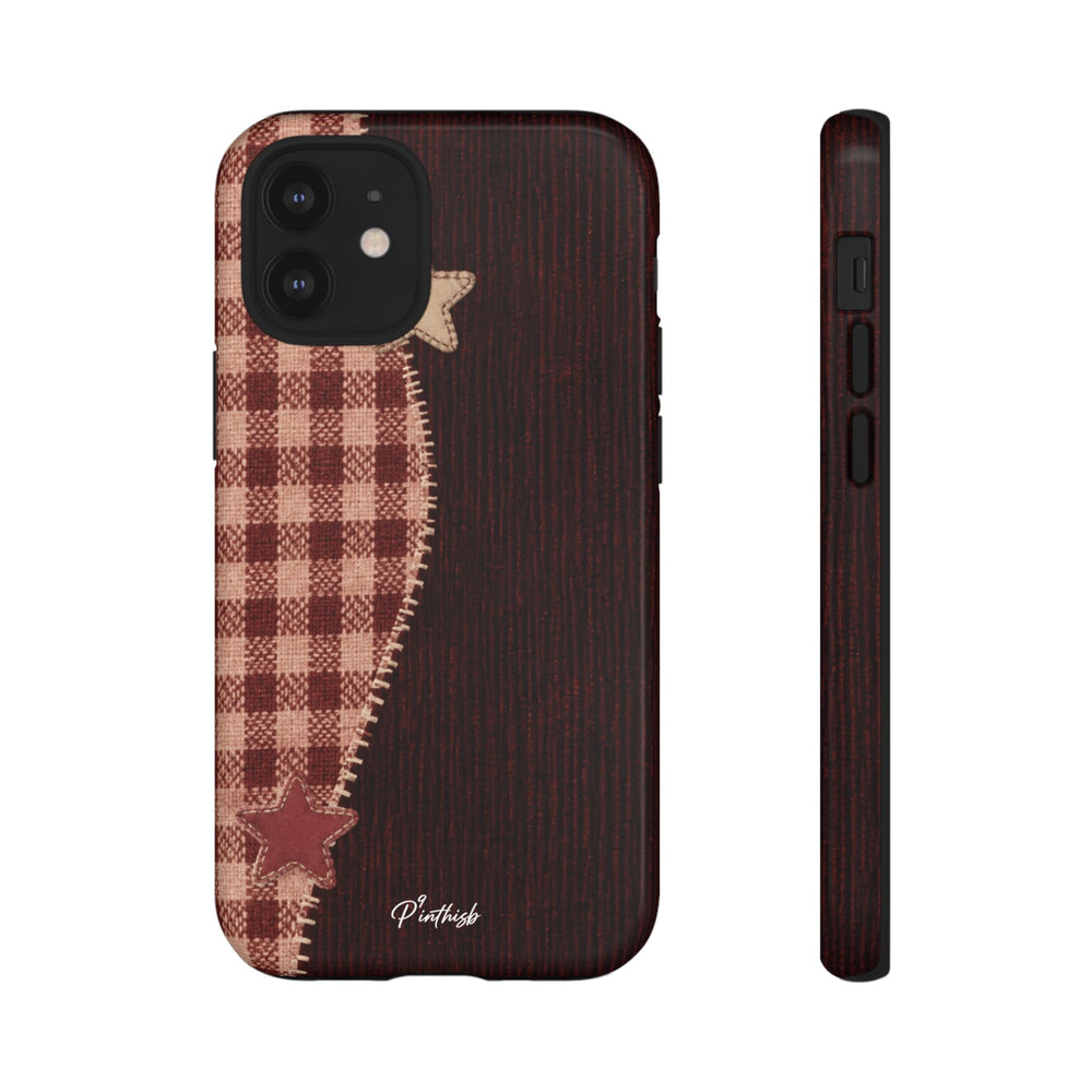Rustic Plaid Stars Phone Case
