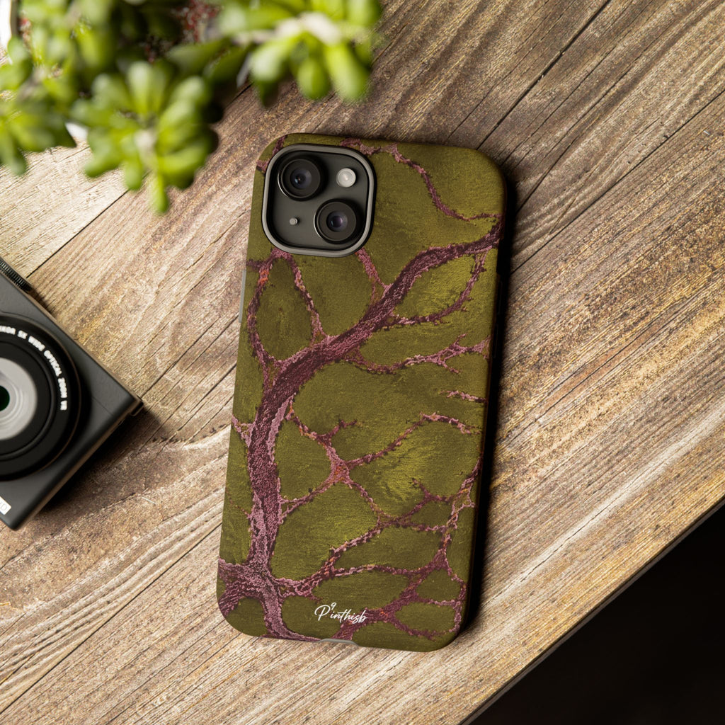 Olive & Rose Gold Tree Pattern Phone Case
