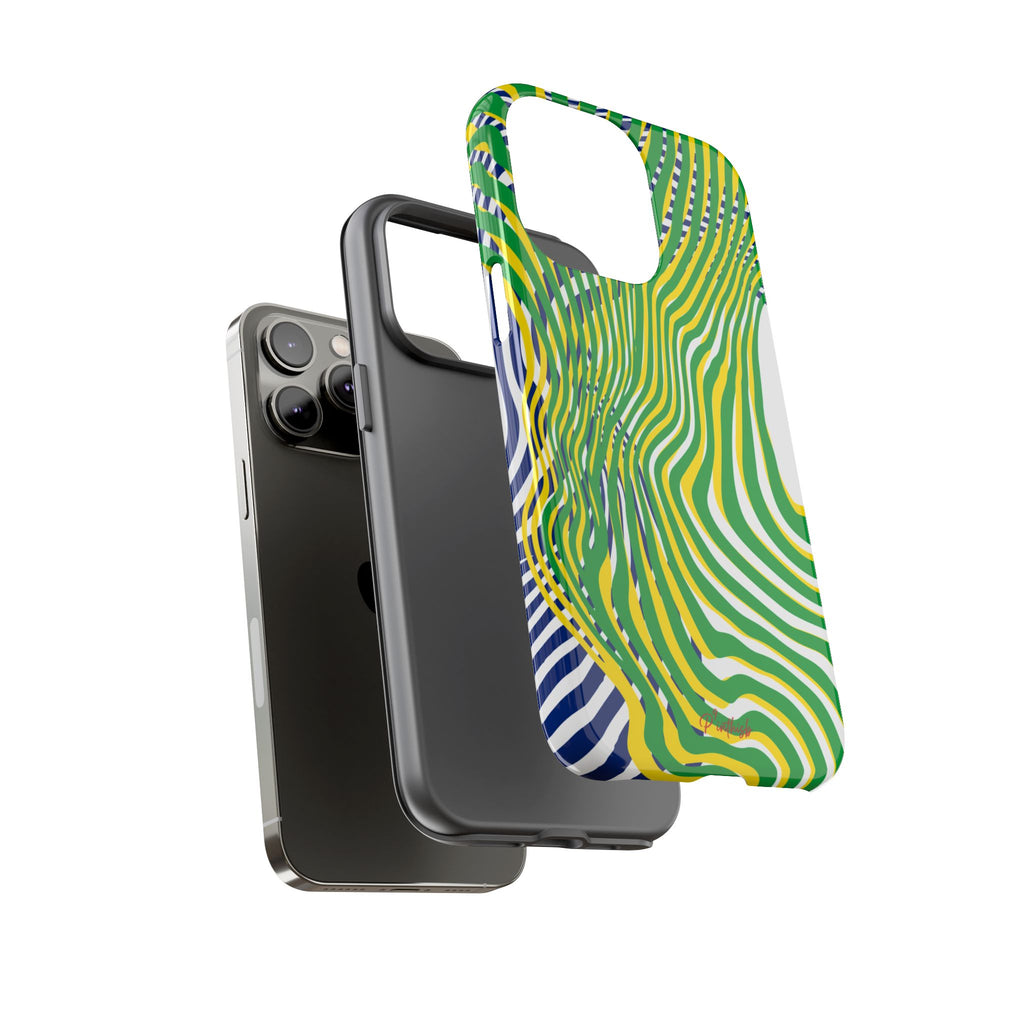 Abstract Green Wave Phone Case