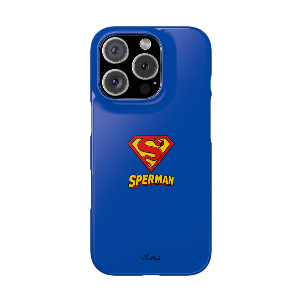 "SPERMAN" Parody Logo Snap Phone Case