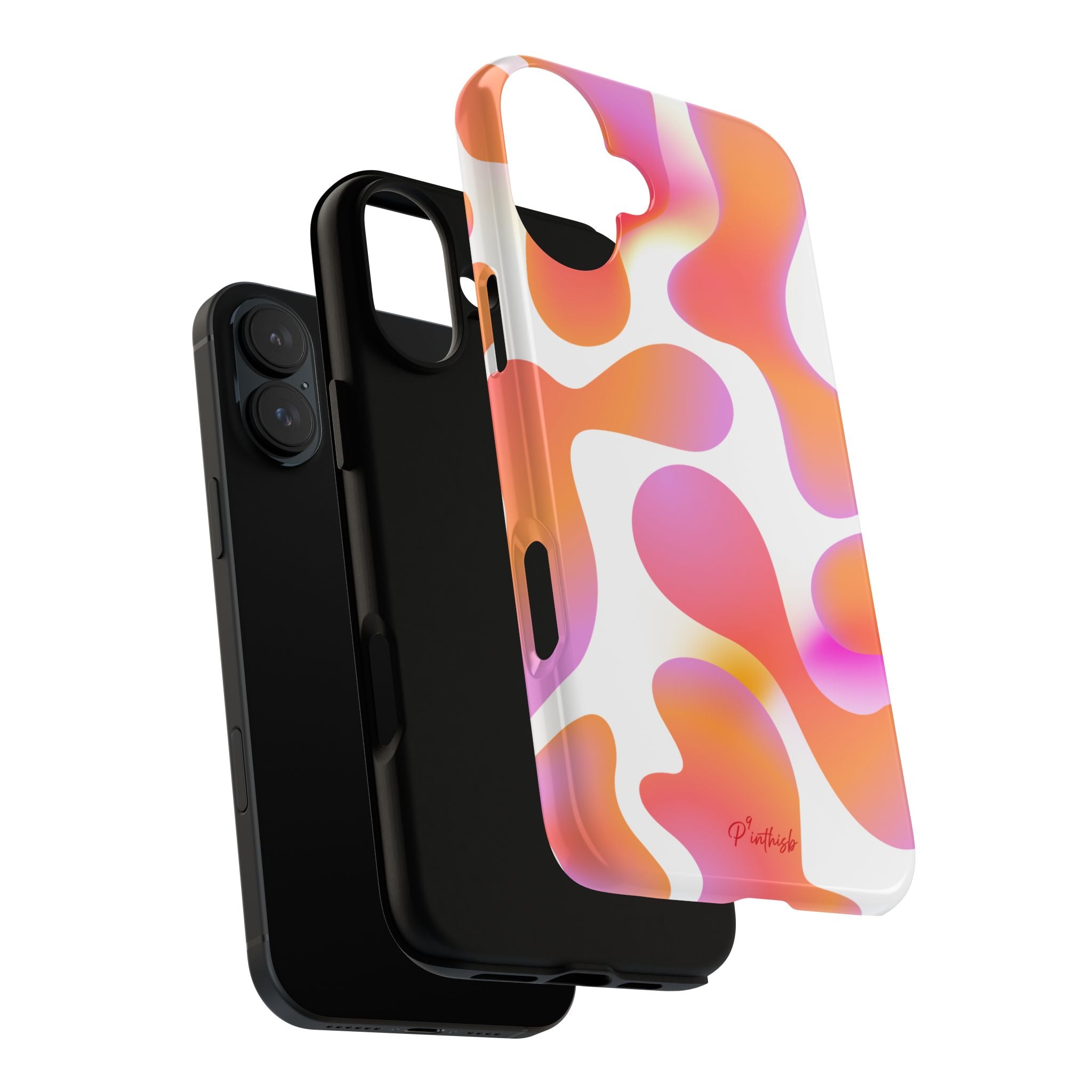 Abstract Orange Pink Camouflage Tough Phone Case
