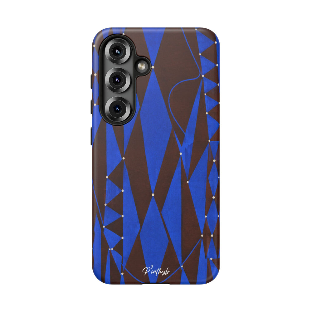 Geometric Blue Diamond Tough Phone Case