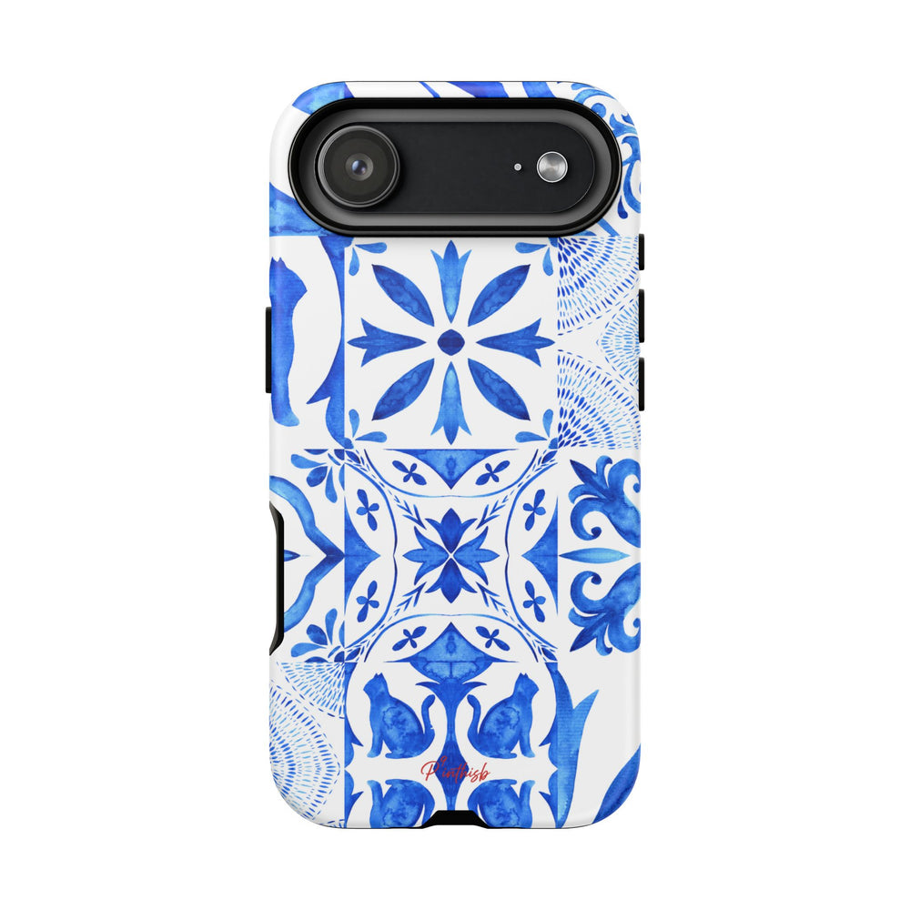 Blue Tile Pattern Tough Phone Case