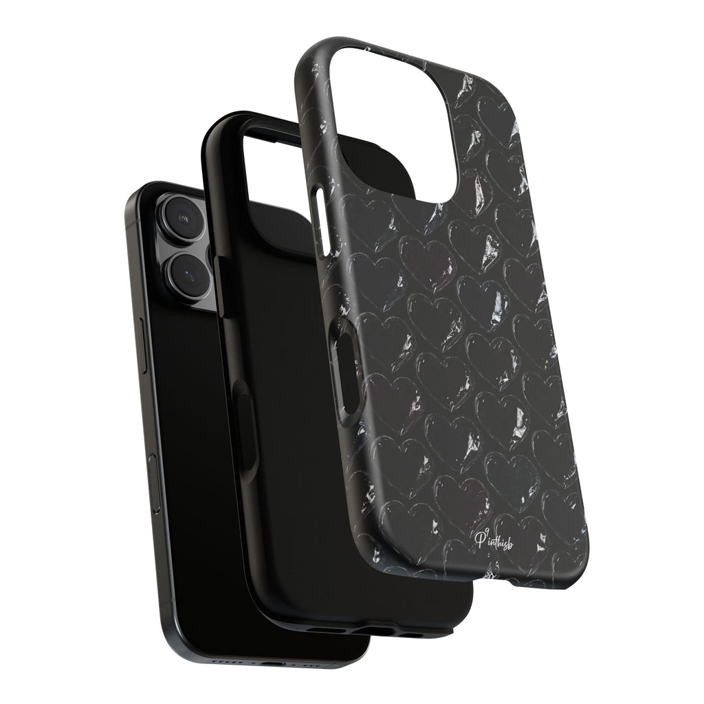 Black Pop Hearts Tough Case