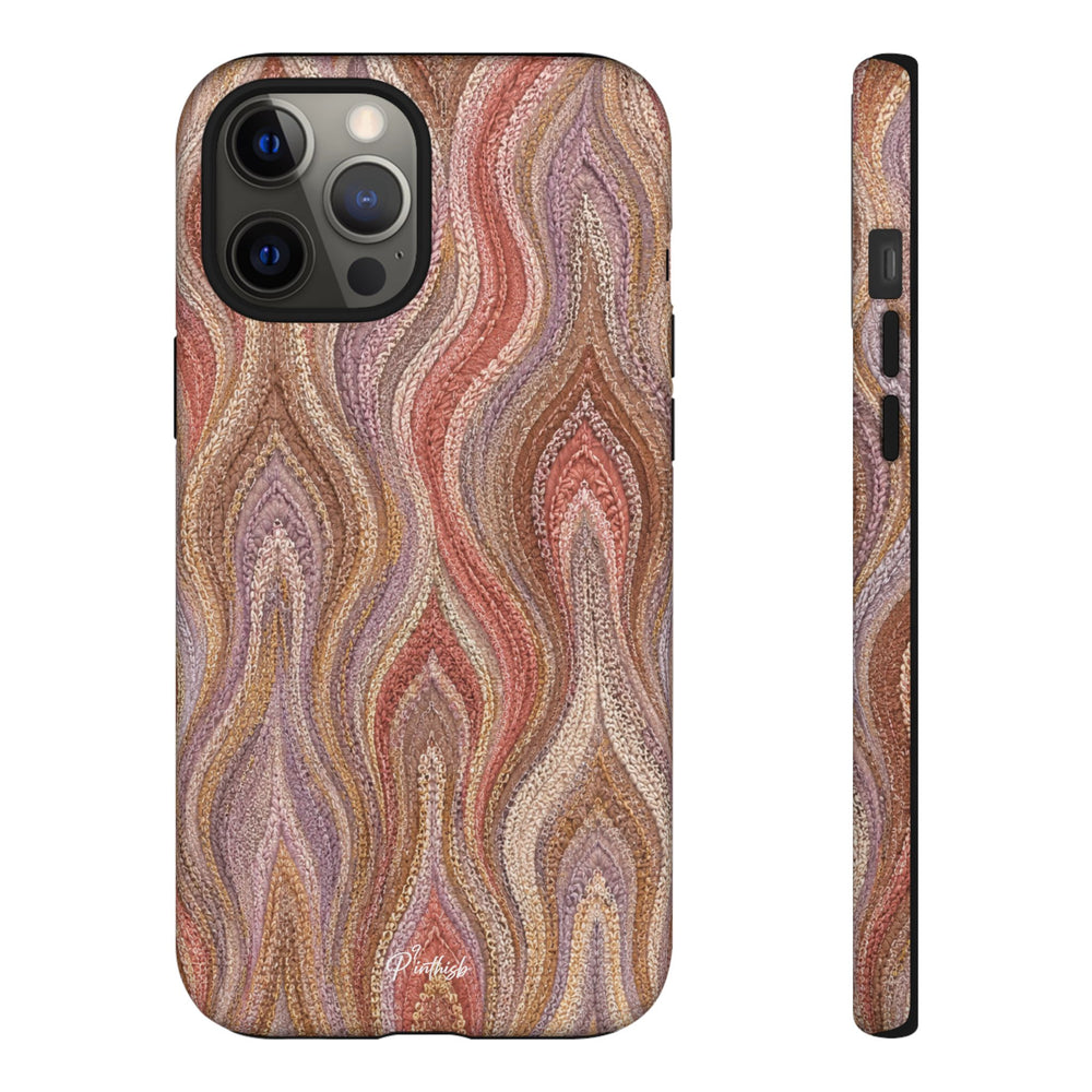 Wavy Peach & Mauve Tough Case