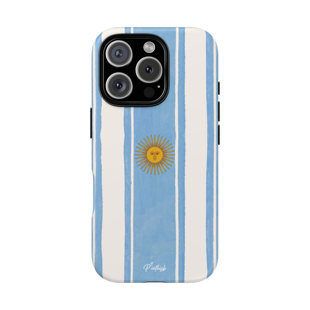 Argentina Flag Tough Phone Case – Blue White Striped Sun Protector
