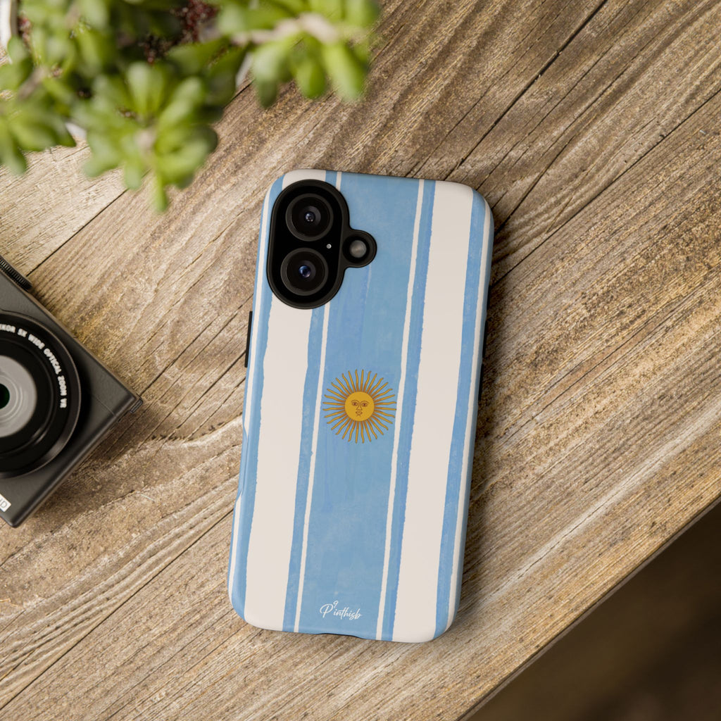 Argentina Flag Tough Phone Case – Blue White Striped Sun Protector