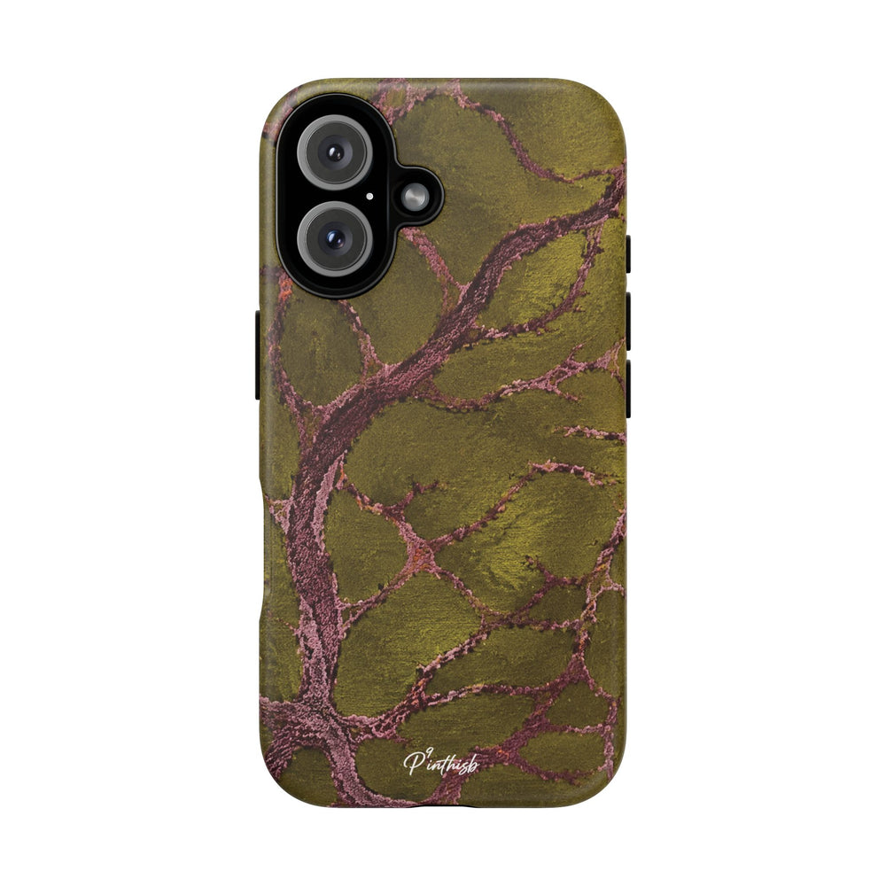 Olive & Rose Gold Tree Pattern Phone Case
