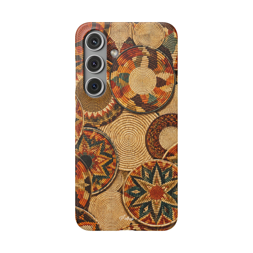 Bohemian Woven Basket Pattern Snap Case