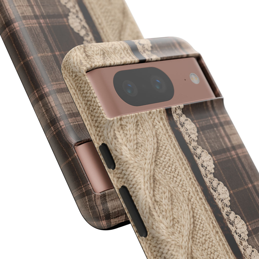 Cozy Plaid Knit Tough Phone Case